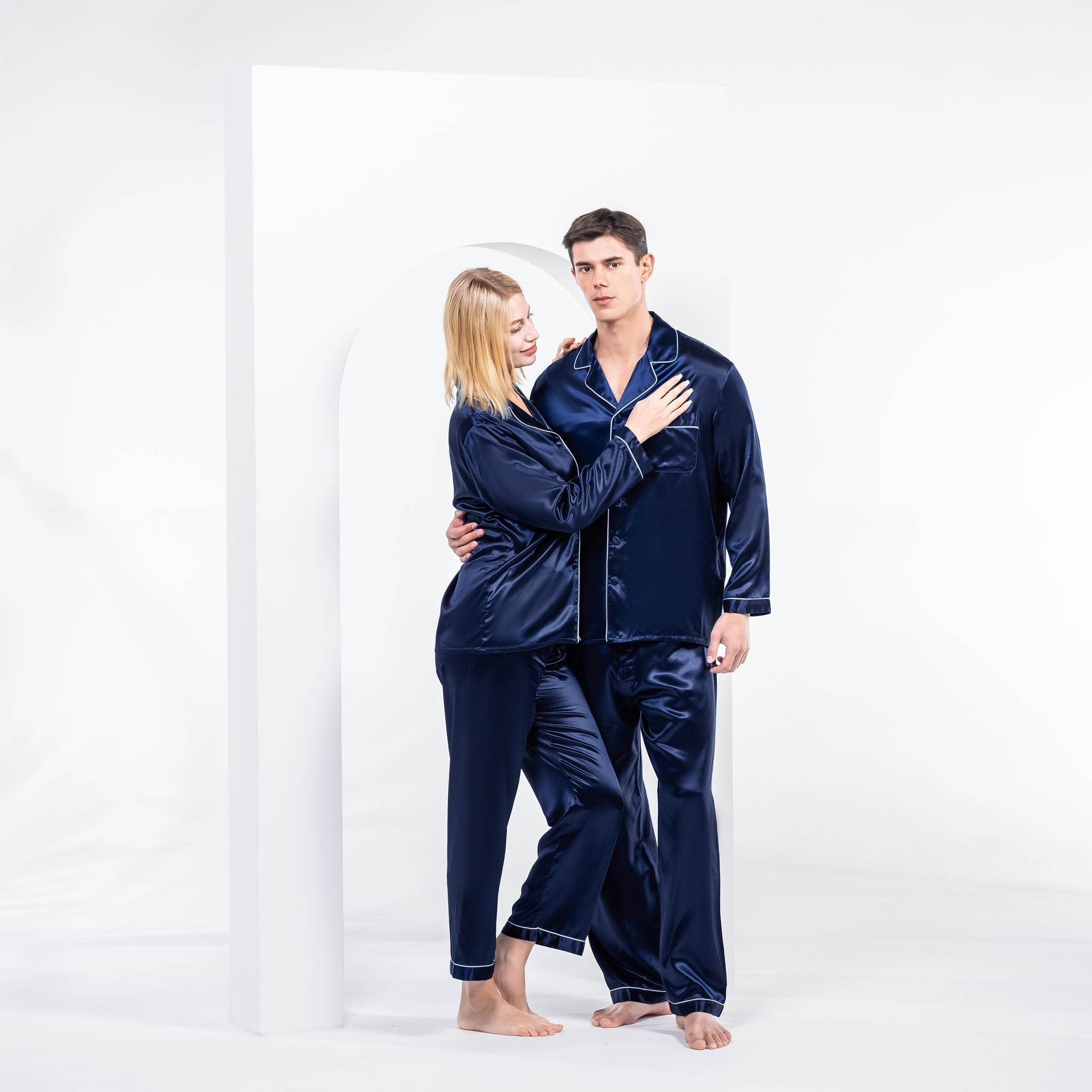 The Couple Pajamas Set Navy Blue M S
